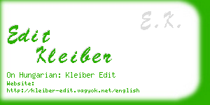 edit kleiber business card